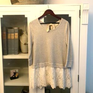 Cute lace trimmed sweatshirt